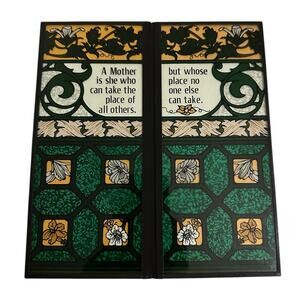 Vintage 1977 Seriglass Yorkraft Folding Stained Glass Panel Suncatcher Metal Art